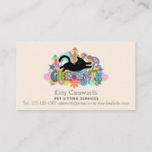 Grappige Boho Hippie Retro Pet Sitting Service Visitekaartje (Achterkant)