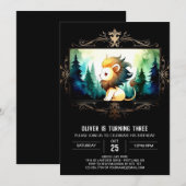 Grappige Boho Lion verjaardag Kaart (Voorkant / Achterkant)