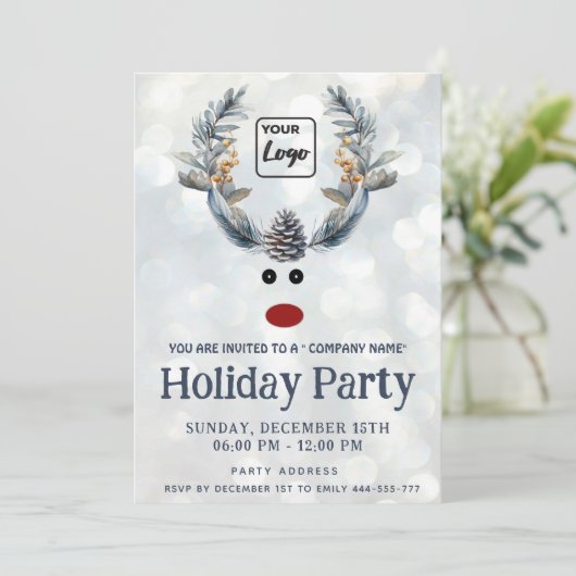 Grappige boho rendieren vakantie logo corporate kaart (Staand voorkant)