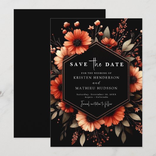 Grappige Boho Terracotta bruiloft Save The Date (Voorkant / Achterkant)