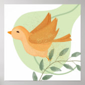 Grappige boho vogel, poster (Voorkant)
