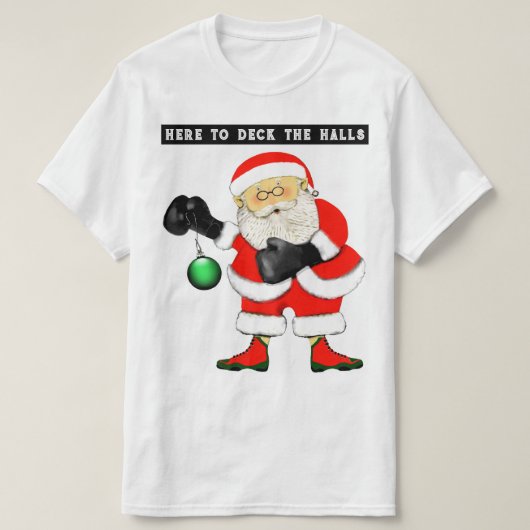 Grappige Boksen Boxer Kerstmis T-shirt (Design voorkant)