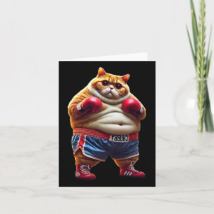 Grappige Boksen Gym Workout Cat met Bokshandschoen Kaart