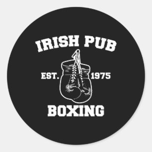 Grappige Boksen Ierse Pub Sport Happy Saint Patric Ronde Sticker