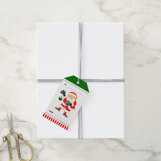 Grappige Boksen Kerstmis Cadeaulabel (Met Touw)