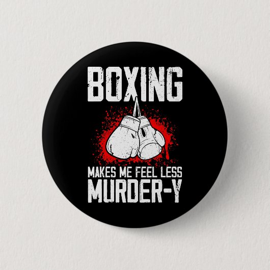 Grappige Boksen Kickbokser Savate MMA Martial Arts Ronde Button 5,7 Cm (Voorkant)
