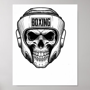 Grappige Boksen Retro Vintage Boxer Schedel Voor B Poster