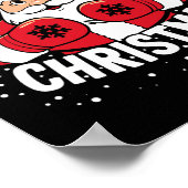 Grappige Boksen Speler Xmas Lights Santa Boxing Ch Poster (Hoek)