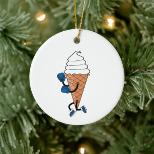 Grappige Boksen Sporten Ijsje Cartoon Keramisch Ornament