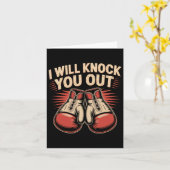 Grappige bokser knock je uit bokshandschoenen ik z kaart (Gele Bloem)