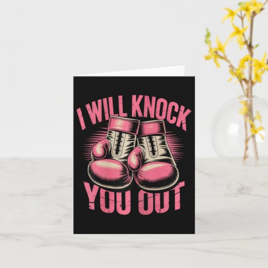 Grappige bokser knock je uit bokshandschoenen ik z kaart (Gele Bloem)