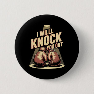 Grappige bokser knock je uit bokshandschoenen ik z ronde button 5,7 cm