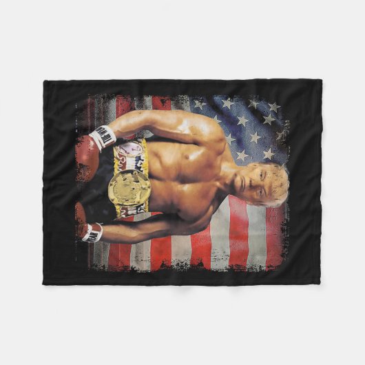 Grappige bokser Trump Rocky Meme Fleece Deken (Voorkant (Horizontaal))