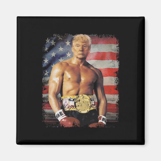 Grappige bokser Trump Rocky Meme Magneet (Voorkant)