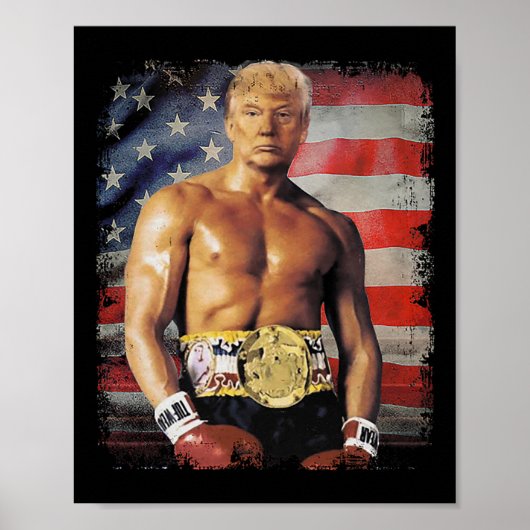 Grappige bokser Trump Rocky Meme Poster (Voorkant)