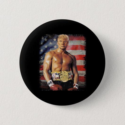 Grappige bokser Trump Rocky Meme Ronde Button 5,7 Cm (Voorkant)