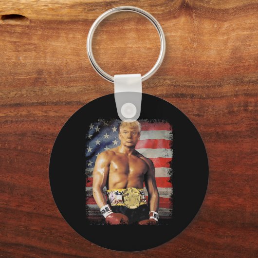 Grappige bokser Trump Rocky Meme Sleutelhanger (Voorkant)