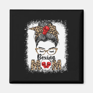 Grappige Bokshandschoenen Messy Bun Boxing Mom Magneet