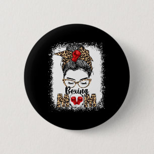 Grappige Bokshandschoenen Messy Bun Boxing Mom Ronde Button 5,7 Cm
