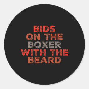 Grappige boksoffertes Boxers biedt op de Boxer met Ronde Sticker