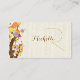 Grappige bomen + Burlap Monogram Visitekaartje
