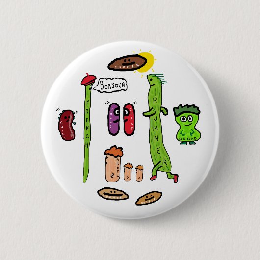 Grappige Bonen Grappen Ronde Button 5,7 Cm (Voorkant)
