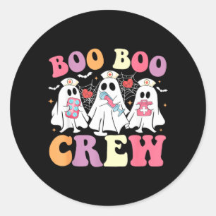 Grappige Boo Boo Crew Halloween Kostuum Verpleegst Ronde Sticker