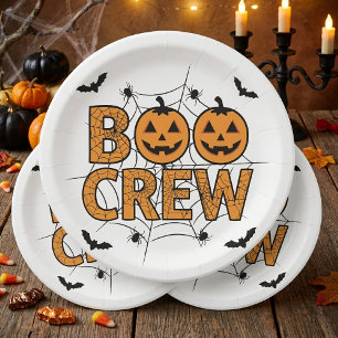 Grappige Boo Crew Griezelige Pompoen Halloween Fee Papieren Bordje