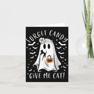 Grappige Boo Geest Zwarte Kat Vergeet Snoep Geef K Kaart