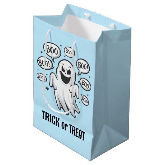 Grappige Boo Ghost Medium Cadeauzakje (Voorkant Gekanteld)