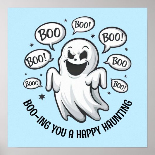 Grappige Boo Ghost Poster (Voorkant)