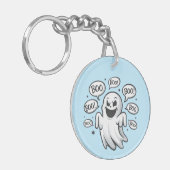 Grappige Boo Ghost Sleutelhanger (Voorkant Links)