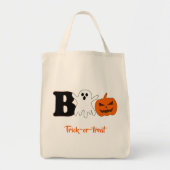 Grappige Boo Halloween Boodschappentas Tote Bag (Voorkant)
