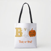 Grappige Boo Halloween Boodschappentas Tote Bag (Voorkant)