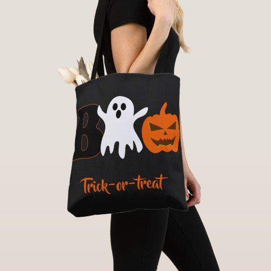 Grappige Boo Halloween-tas Tote Bag (Dichtbij)
