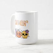 Grappige Boo Halloween Wit &oranje Koffiemok (Voorkant links)