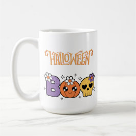 Grappige Boo Halloween Wit &oranje Koffiemok