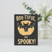 Grappige Boo-tiful en enge vleermuis Halloween Briefkaart (Staand voorkant)