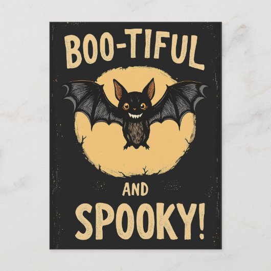 Grappige Boo-tiful en enge vleermuis Halloween Briefkaart (Voorkant)