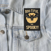 Grappige Boo-tiful en enge vleermuis Halloween Button (Insitu)