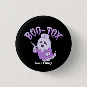 Grappige Boo-Tox Verpleegster Geest Halloween Medi Ronde Button 3,2 Cm