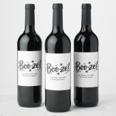 Grappige Boo-ze | Halloween Feest Drank Typografie Wijn Etiket (Flessen)
