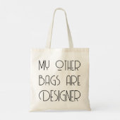 Grappige Boodschappentas met Designer Label Tote Bag (Achterkant)