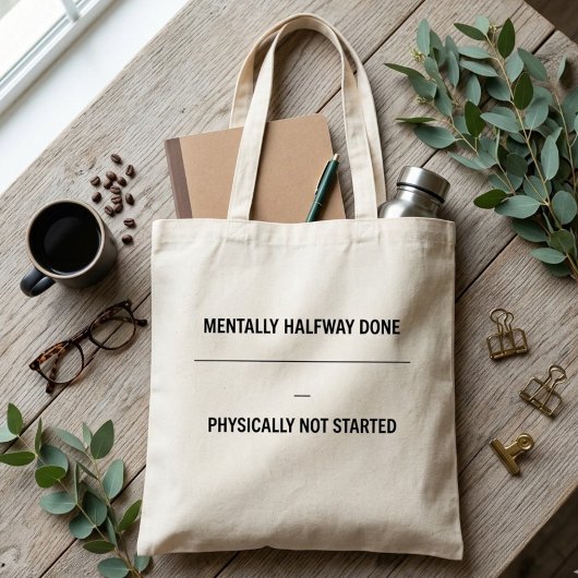 Grappige boodschappentas Uitstel citaat mentaal Tote Bag
