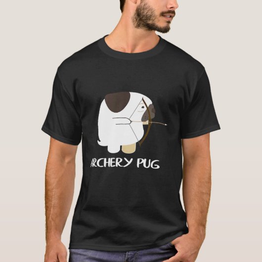 Grappige Boogschieten Pug Boogschutter Idee T-shirt (Voorkant)