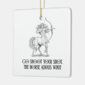 Grappige Boogschutter Standaard Zodiac Verjaardag Keramisch Ornament (Links)