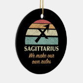 Grappige Boogschutter Zodiac regels Keramisch Ornament (Rechts)