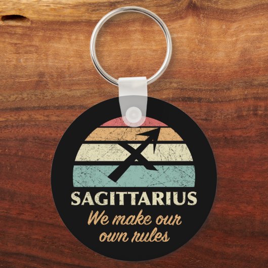 Grappige Boogschutter Zodiac regels Sleutelhanger (Achterkant)