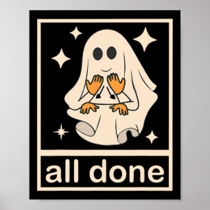 Grappige Boojee Ghost All Done SLP Spraaktherapie Poster