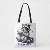 Grappige Booktrovert wasbeer Tote Bag (Voorkant)